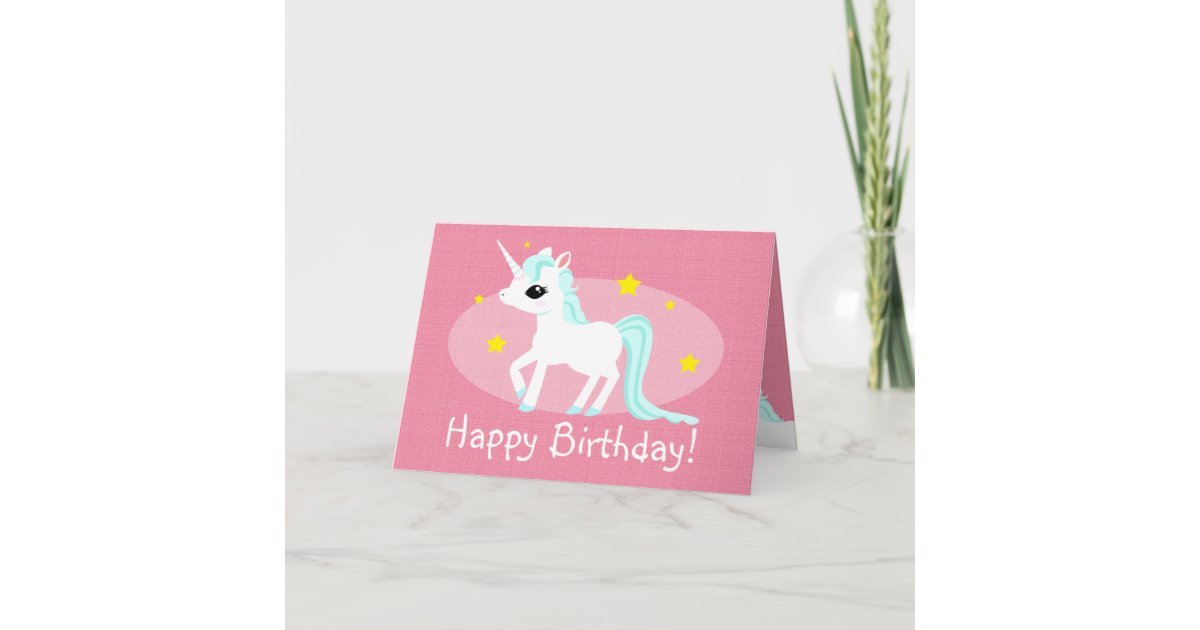 Unicorn Birthday Wishes Customisable Card Zazzle Com