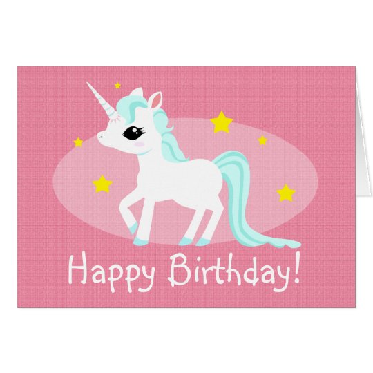 Unicorn birthday wishes customisable card Zazzle