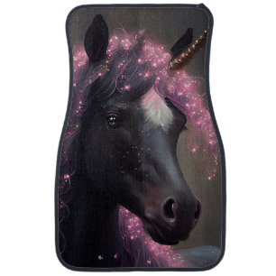 Unicorn Black and Pink Fairy Fantasy Creature Car Floor Mat