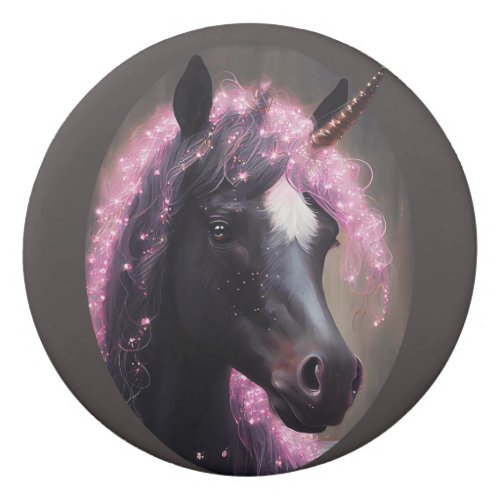 Unicorn Black and Pink Fairy Fantasy Creature  Eraser