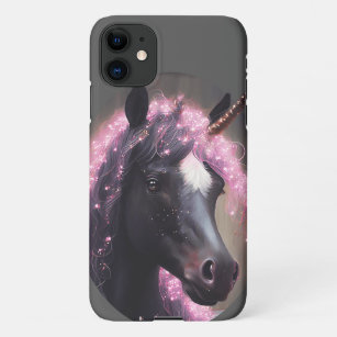 Unicorn Black and Pink Fairy Fantasy Creature  iPhone 11 Case