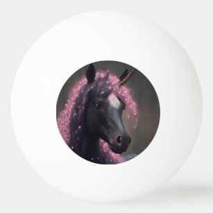 Unicorn Black and Pink Fairy Fantasy Creature  Ping Pong Ball