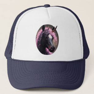 Unicorn Black and Pink Fairy Fantasy Creature Trucker Hat
