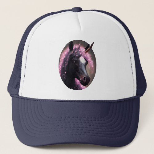 Unicorn Black and Pink Fairy Fantasy Creature  Trucker Hat