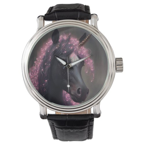 Unicorn Black and Pink Fairy Fantasy Creature  Watch