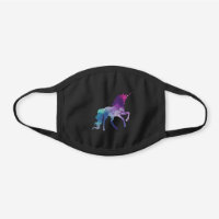 Unicorn Black Cotton Face Mask