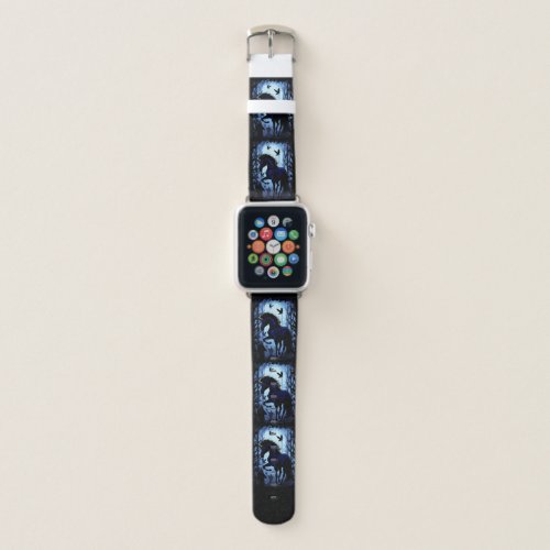 Unicorn Black Magic Fairy in Dark Forest Apple Watch Band