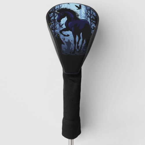 Unicorn Black Magic Fairy in Dark Forest Golf Head Cover