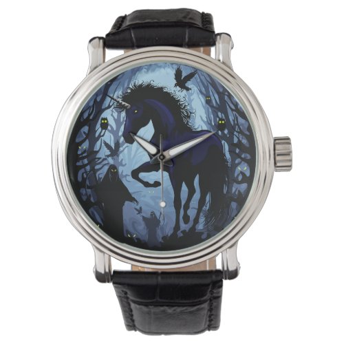 Unicorn Black Magic Fairy in Dark Forest Watch