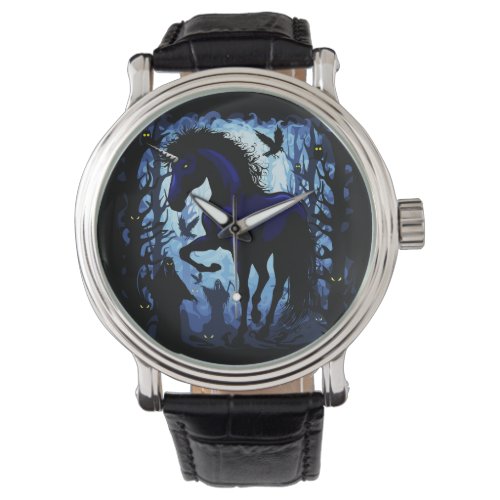 Unicorn Black Magic Fairy in Dark Forest Watch