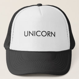 Unicorn black minimalist typography funny trucker hat