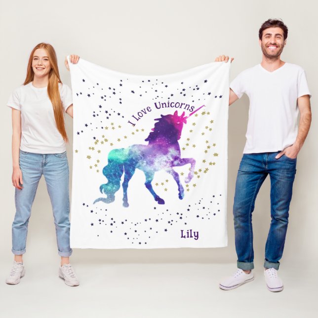Unicorn Blanket with Child's Name (In Situ)