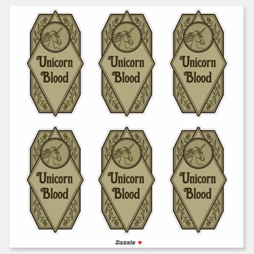 Unicorn Blood Potion Bottle Labels