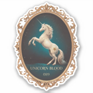 Unicorn Blood Vintage Label Sticker