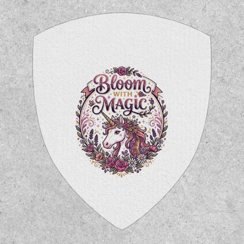 Unicorn Bloom with Magic POD Ready White Backgroun Patch
