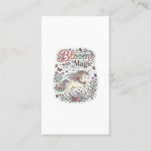 Unicorn Bloom with Magic Premium Vector Typography Business Card