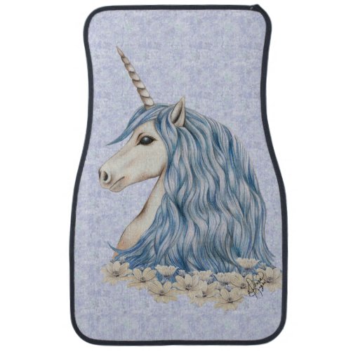 Unicorn Blue Hair Car Floor Mat