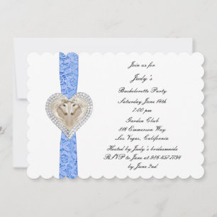 Unicorn Blue Lace Bachelorette Party Invitation