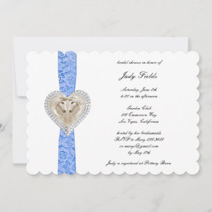 Unicorn Blue Lace Bridal Shower Invitation