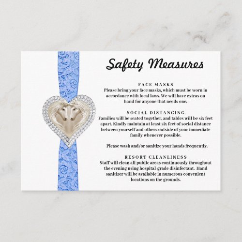 Unicorn Blue Lace Safety Measures Enclosure Card