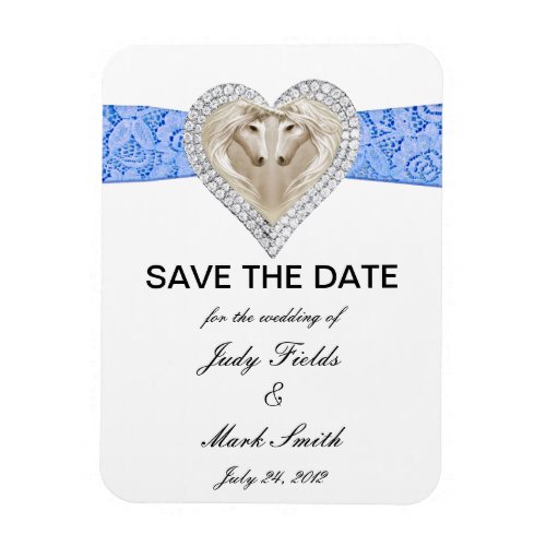 Unicorn Blue Lace Save The Date Magnet