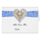 Unicorn Blue Lace Table Place Card (Front Horizontal)