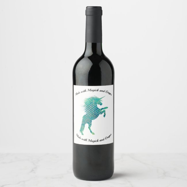 Unicorn Blues Wine Label