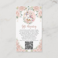 Unicorn Blush Pink Floral Gift Registry QR Code