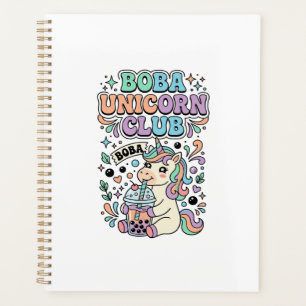 Unicorn Boba Unicorn Club Kawaii Typography Design Planner