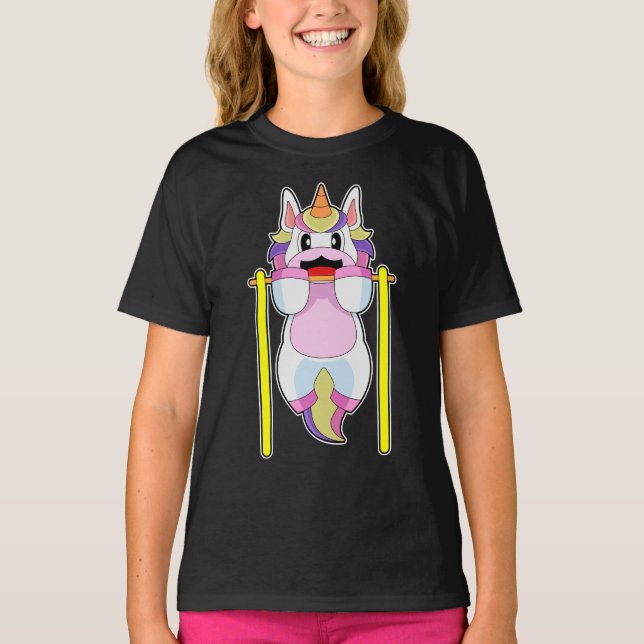 Unicorn Bodybuilder Pull ups Bodybuilding T-Shirt (Front)