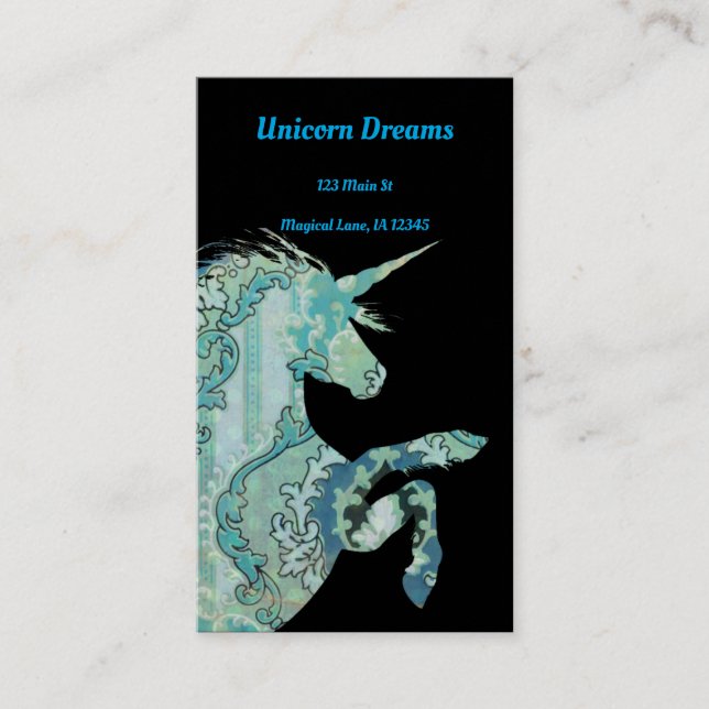 Unicorn Boho Style Business Card (Front)