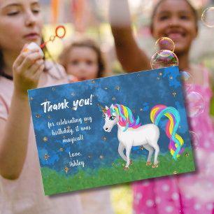 Unicorn Bold Bright Colors Thank You Birthday