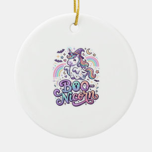 Unicorn Boo-nicorn Premium Vector Vector Design_1 Ceramic Ornament