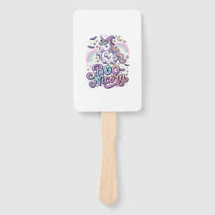 Unicorn Boo-nicorn Premium Vector Vector Design_1 Hand Fan