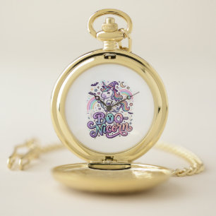 Unicorn Boo-nicorn Premium Vector Vector Design_1 Pocket Watch