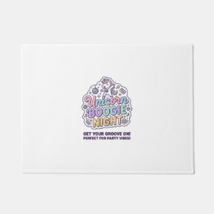 Unicorn Boogie Night Bold Typography Graphic Tee D Doormat