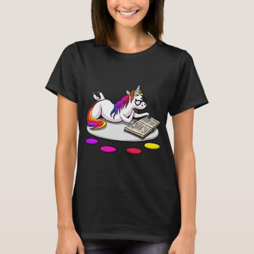 Unicorn Book Reading Lover Librarian T_Shirt