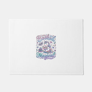 Unicorn Booked and Magical Gift Idea Typography De Doormat