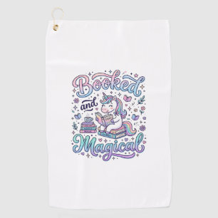 Unicorn Booked and Magical Gift Idea Typography De Golf Towel