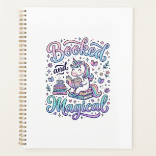 Unicorn Booked and Magical Gift Idea Typography De Planner