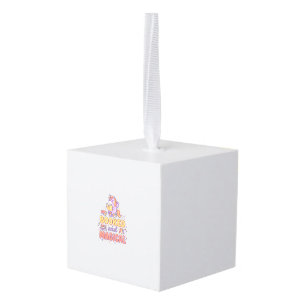 Unicorn Booked and Magical Print Ready White Backg Cube Ornament