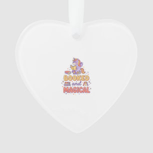 Unicorn Booked and Magical Print Ready White Backg Ornament