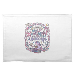 Unicorn Booktrovert Unicorn Playful Cute Gift Desi Cloth Placemat