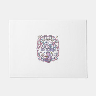 Unicorn Booktrovert Unicorn Playful Cute Gift Desi Doormat