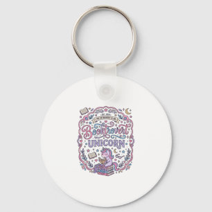 Unicorn Booktrovert Unicorn Playful Cute Gift Desi Keychain