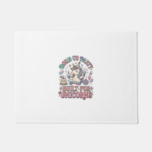 Unicorn Born to Party Built for Unicorns Retro Sty Doormat