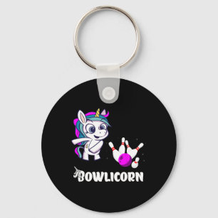 Unicorn Bowling Pin Strike Bowling Bowler Bowling Keychain