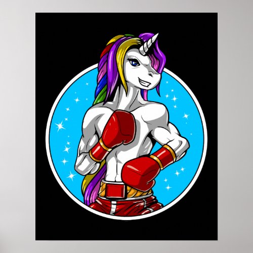 Unicorn Boxing Player Poster
