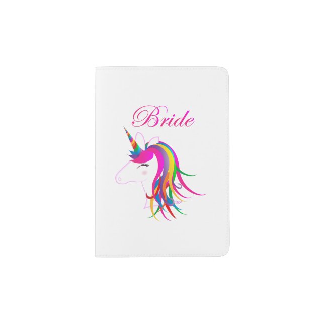 Unicorn Bride Passport Holder (Front)
