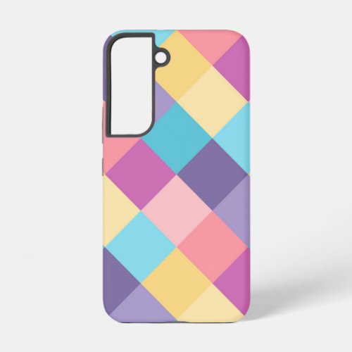 Unicorn Bright Colors Geometric Checker Board  Samsung Galaxy S22 Case